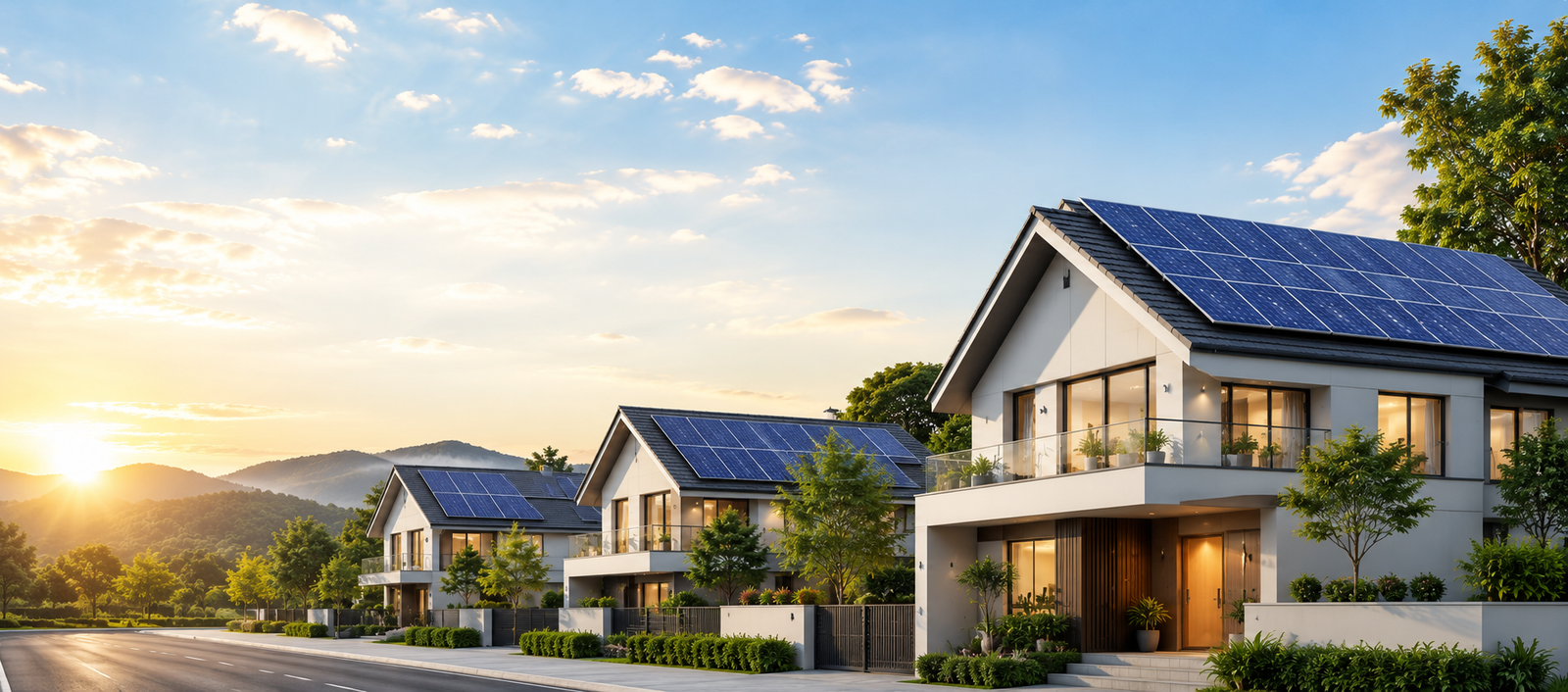 Rooftop solar panel installation for a home in Coimbatore